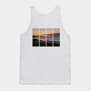 Wonderful landscapes in Norway. Nordland. Beautiful scenery of a sunset with midnight sun on the sea on the Lofoten Islands. Summer sunny day Tank Top